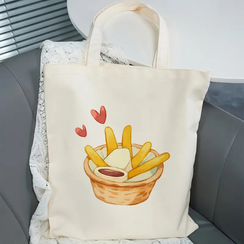 Food Grocery Snacks - Симпатичная холщовая сумка-шоппер с принтом картофеля