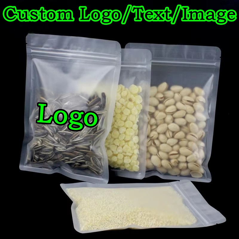 Logo Food Snack - 100 шт. матовых пластиковых пакетов с